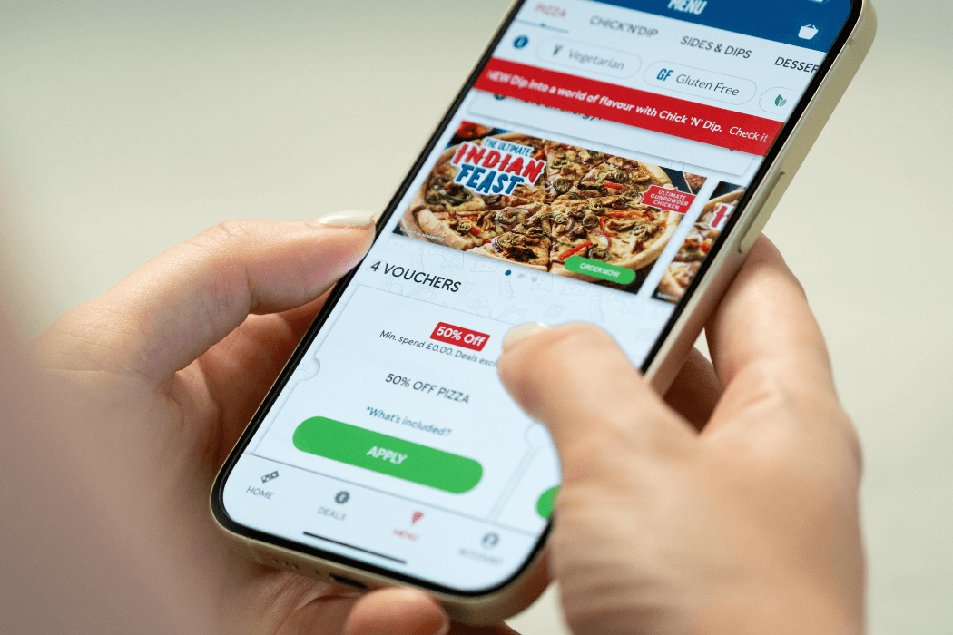 Domino's app in use image