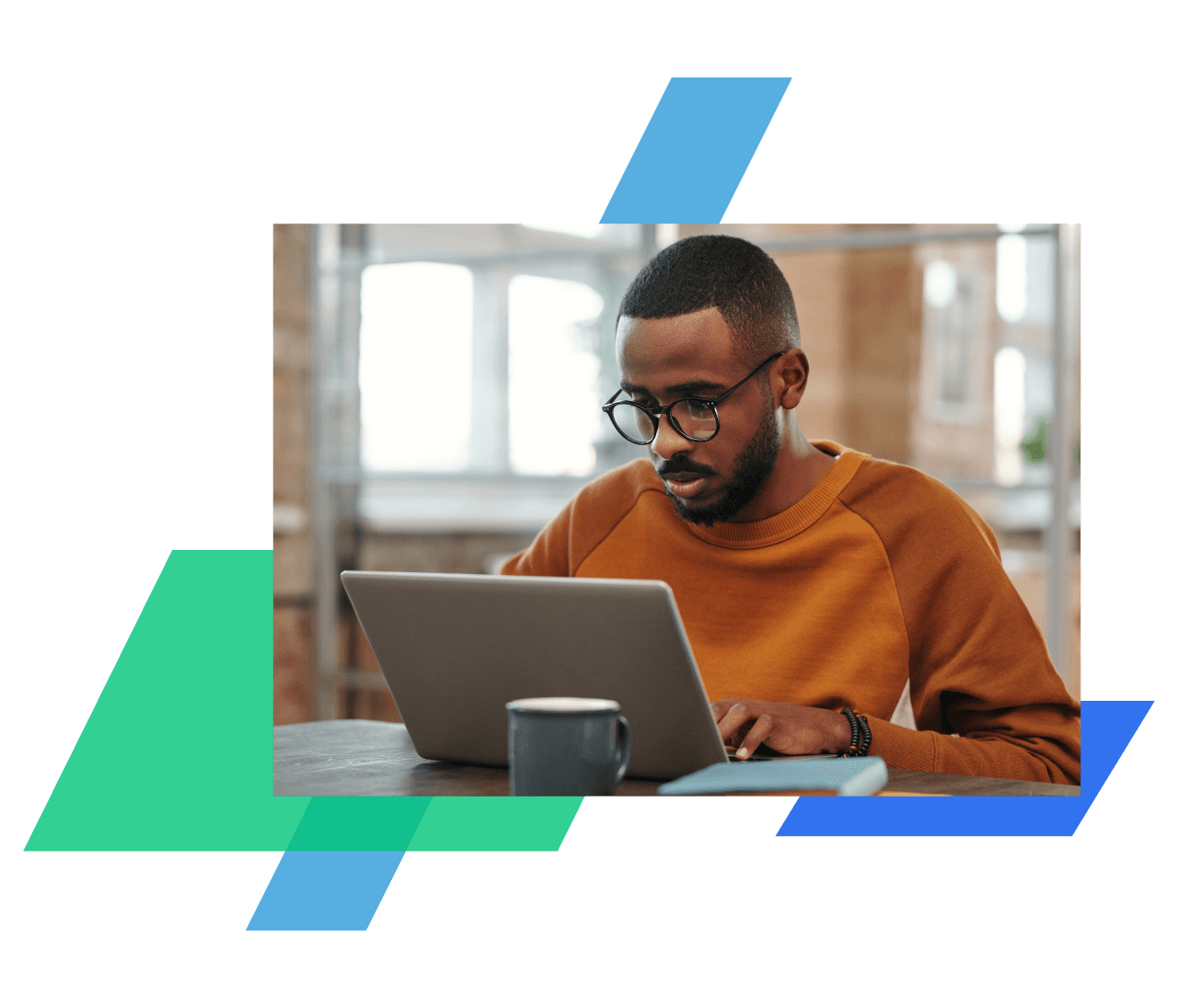 A man working on his laptop