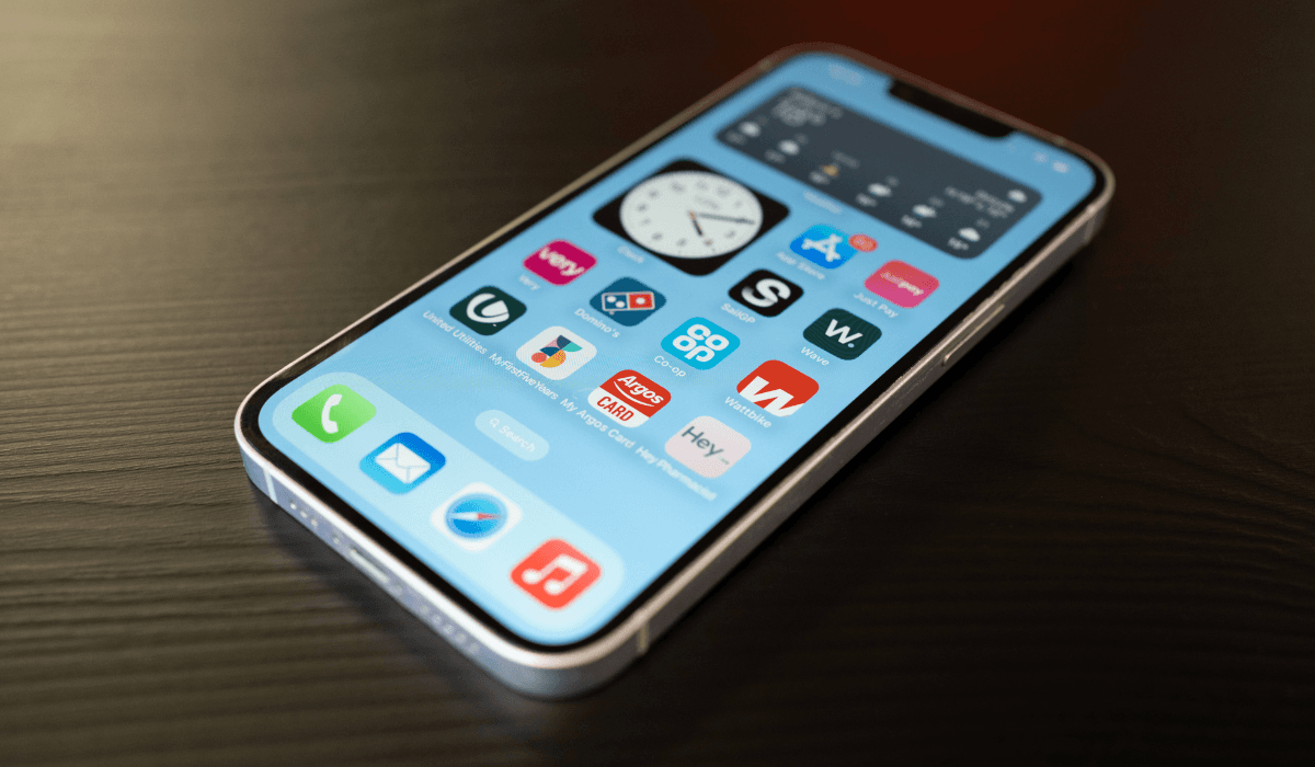 iphone on table image