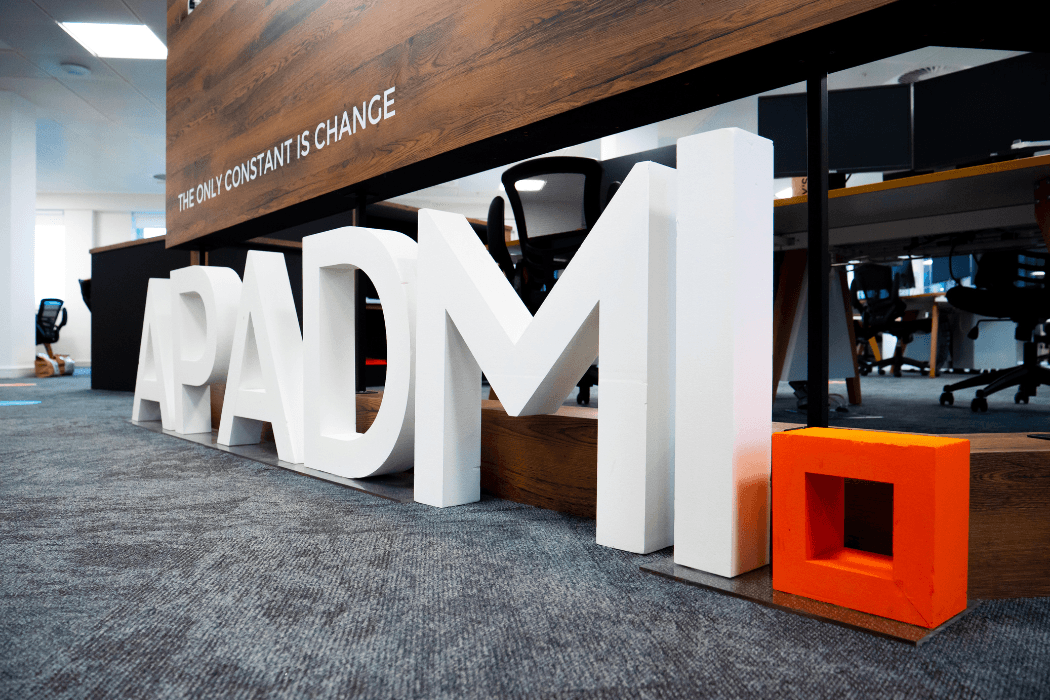 Apadmi logo in office image
