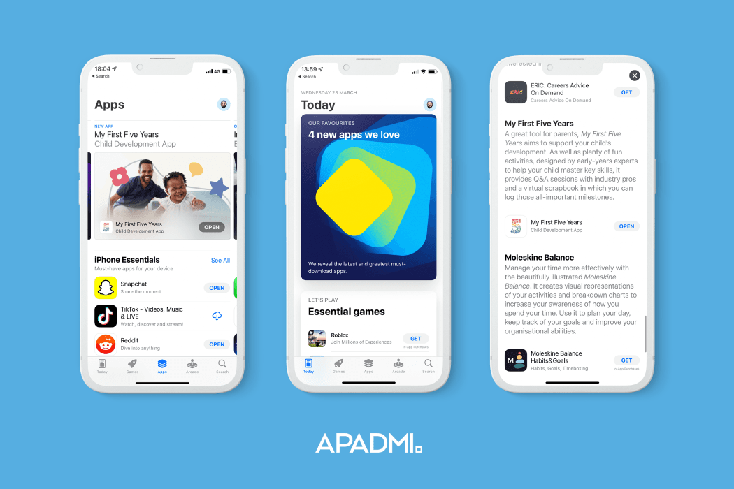 App store on 3 iphones