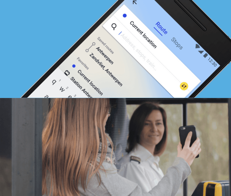De Lijn image app and bus