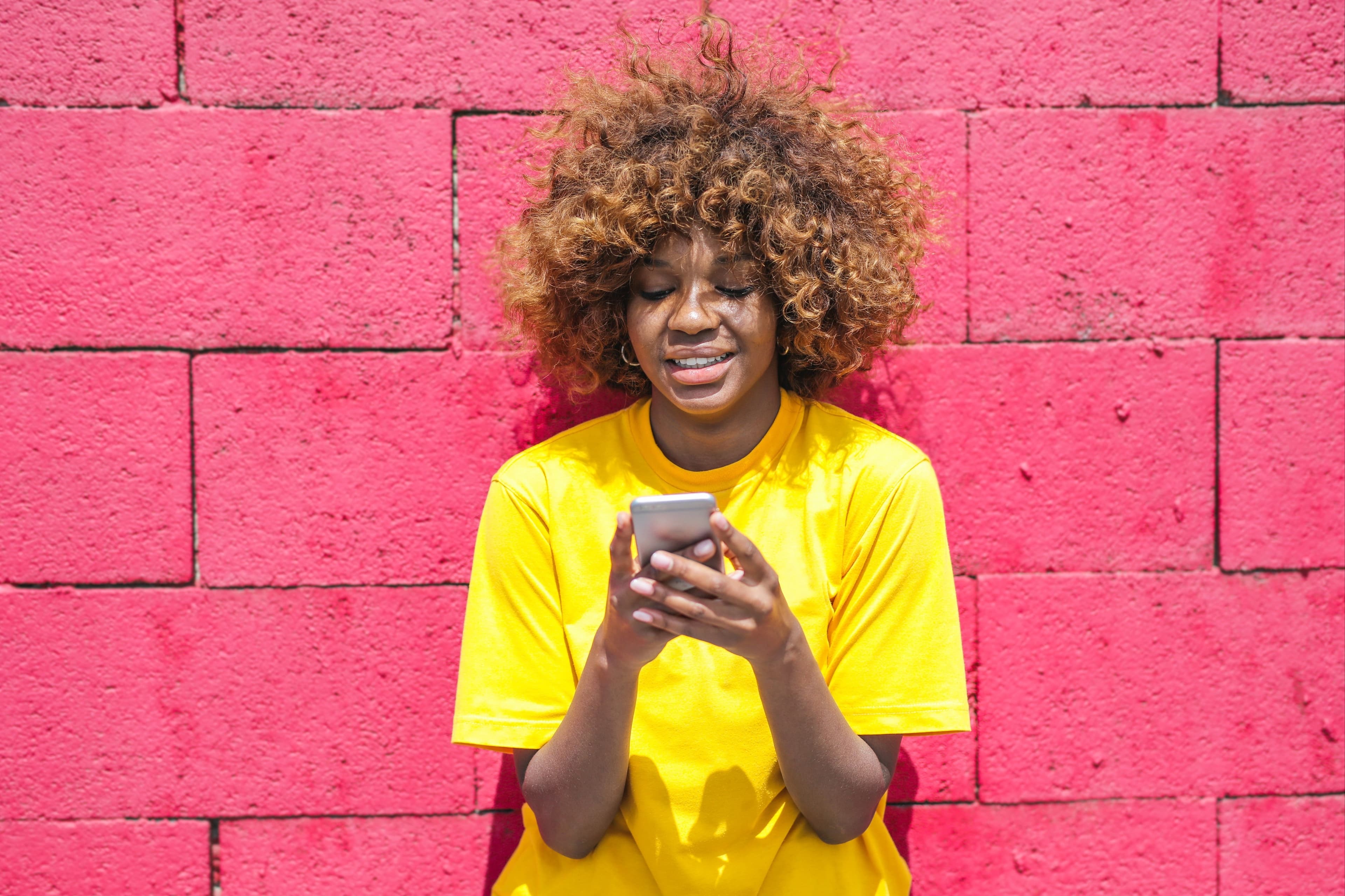 A woman on her mobile phone