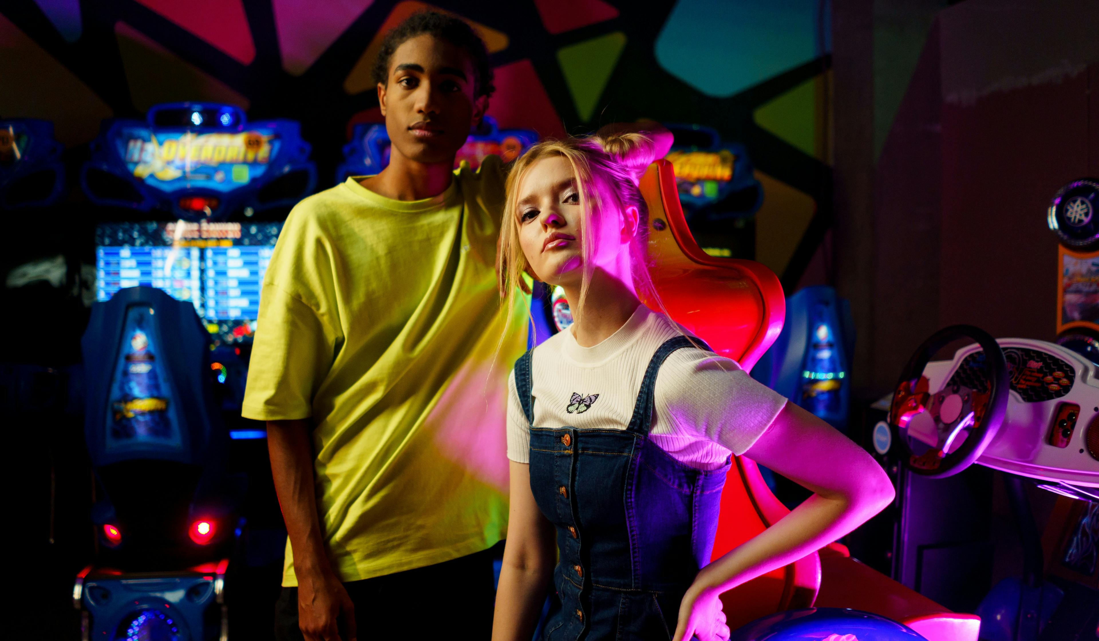 Teenagers in an arcade